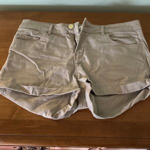 Khaki/taupe, high waisted shorts